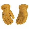 Kinco Driver Gloves, Men's, M, Keystone Thumb, EasyOn Cuff, Suede Cowhide Leather, Gold 50-KM